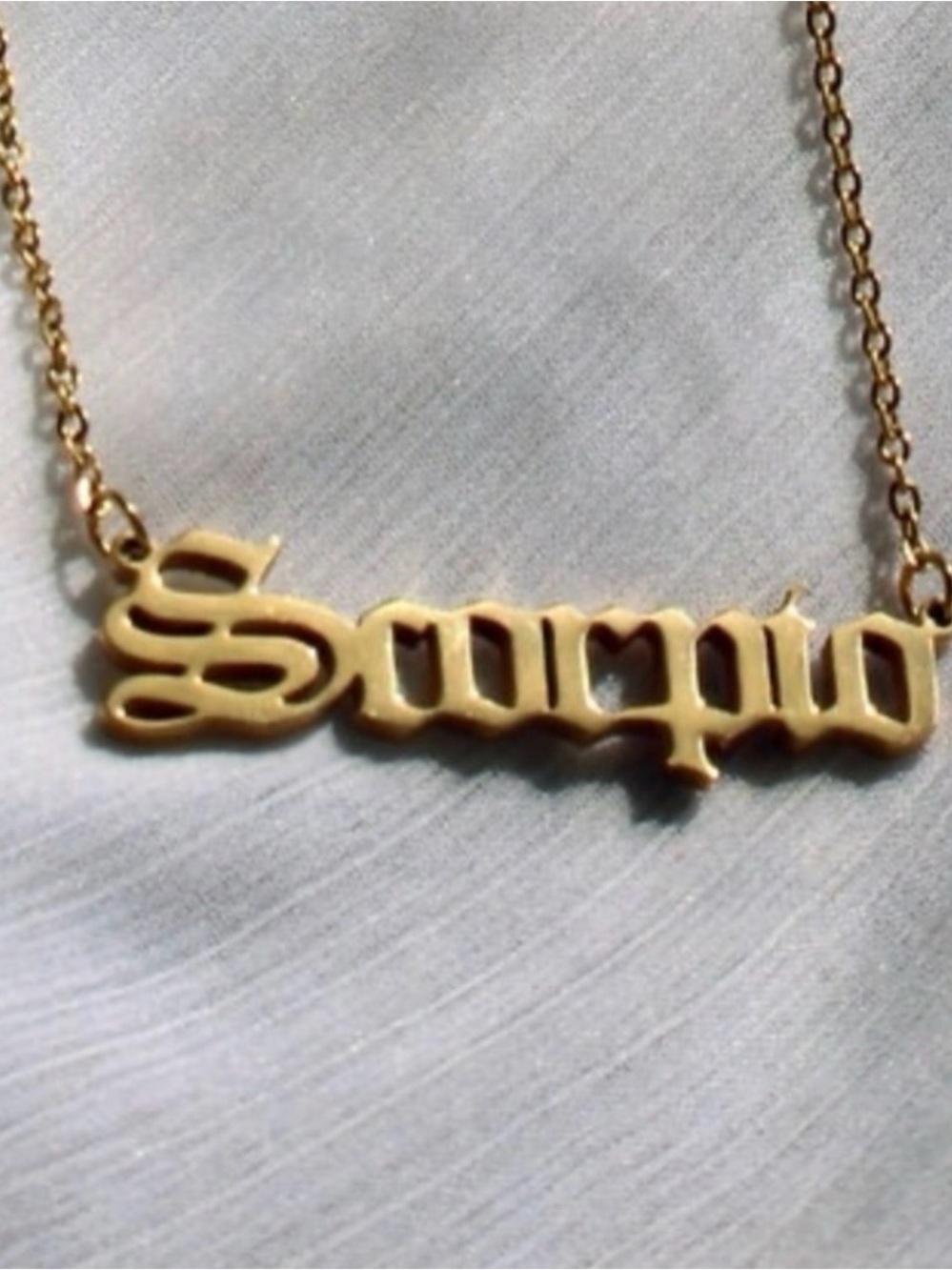 Gold Stainless Steel Scorpio Zodiac Sign Chain Necklace